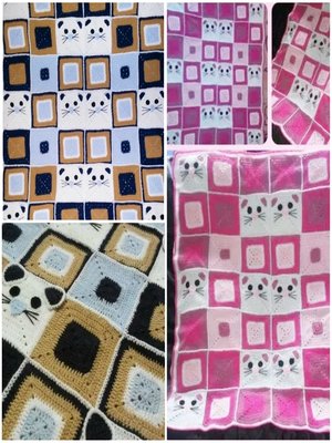 cover image of Crochet pattern for baby blanket of kittens